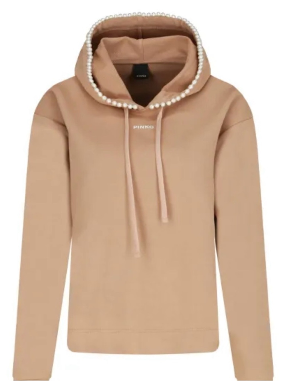 Pinko Beige Pearl-Trim Hoodie and pant